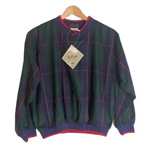 NEW WeGolf Kids Golf Windbreaker Pullover Green‎ Plaid Sz 6/8